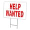 Signmission Help Wanted Yard Sign & Stake outdoor plastic coroplast window, C-1824 Help Wanted C-1824 Help Wanted - alternate 1
